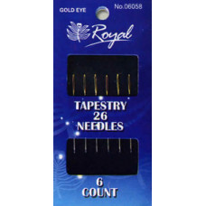 Tapestry 26 (6шт) Набір гобеленових голок для вишивання з золотим вушком Royal (Японія)