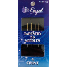 Tapestry 28 (4 шт) Набір гобеленових голок для вишивання з золотим вушком Royal (Японія)