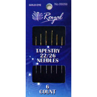 Tapestry 22/26 (6шт) Набір гобеленових голок для вишивання з золотим вушком Royal (Японія)