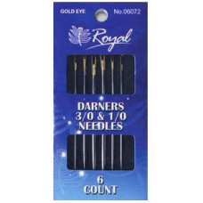 Darners 3/0&1/0 (6шт) Набір штопальних голок з золотим вушком Royal (Японія)