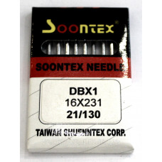 Голки для прямострочных швейних машин Soontex DB*1R №130 тонка колба