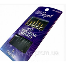 Self-threading (5шт) Набір легковдеваемых голок для шиття з золотим вушком Royal (Японія)