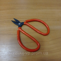 Ножиці для шкіри, 110мм, леза коване залізо 65Mn, 58HRC, широкі (black), ручка гума, LDH