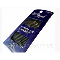 Sharps 1/5 (16шт) Набор длинных игл для шитья с золотым ушком Royal (Япония)