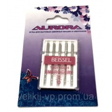 Голки спеціальні для побутових швейних машин Aurora Beissel Embroidery № 75