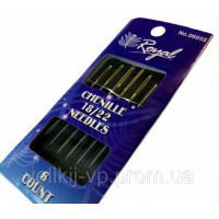 Chenille 18/22 (6шт) Набор игл для вышивания лентами с золотым ушком Royal (Япония)